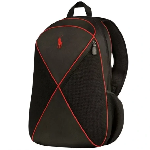 Ralph Lauren Polo Black & Red Backpack Nwt Polo Ralph Lauren Black/Red Polo RL Bag | Unique Style main image 2